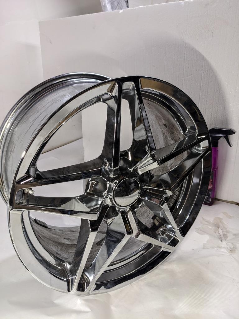 SINGLE CHROME STAGGERED WHEEL/RIM FOR CORVETTE C7 ZR1 18X9.5 J2530 WM ...