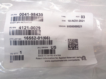 APPLIED MATERIALS AMAT SHAFT SFV ACTUATOR 0041-98430 / 4121-0029  R10