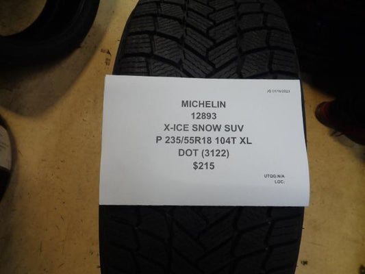 1 MICHELIN X-ICE SNOW SUV P 235 55 18 104T XL TIRE 12893 BQ1