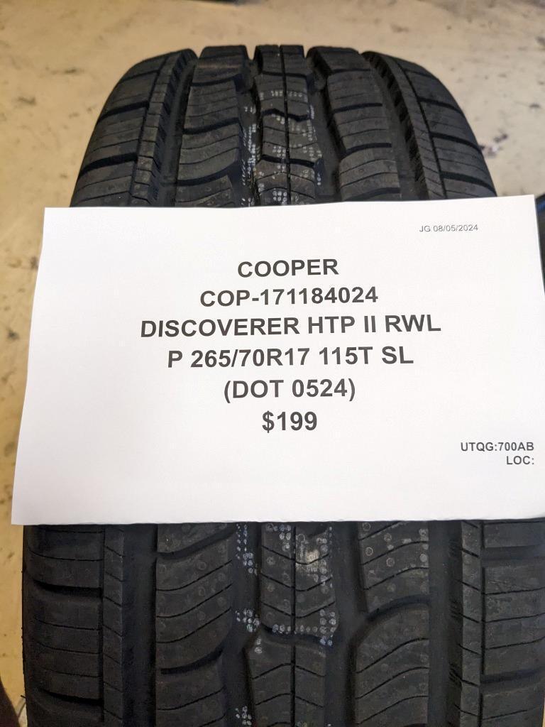 COOPER DISCOVERER HTP II RWL P 265 70 17 115T SL TIRE 171184024 CQ3