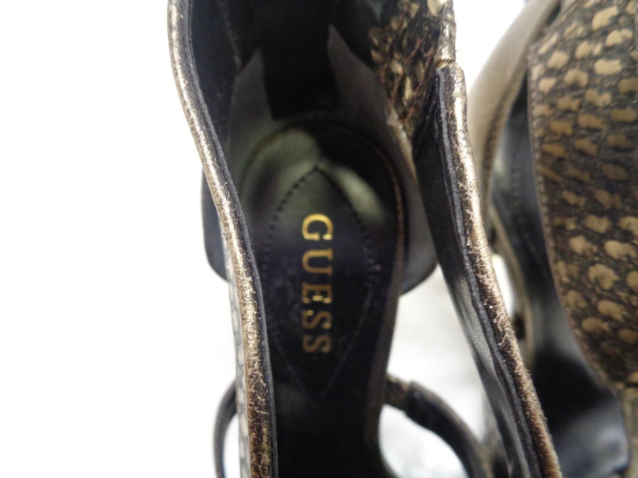 PAIR OF NEW GUESS WOMEN'S WG CAROLE BRONZE MULTI LEATHER 3 INCH HIGH HEELS SR
