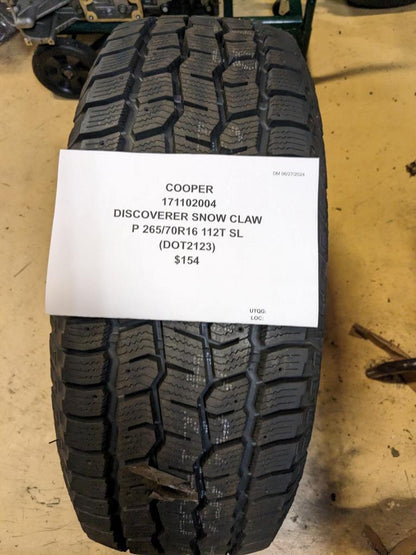 COOPER DISCOVERER SNOW CLAW P 265 70 16 112T SL TIRE 171102004 CQ3