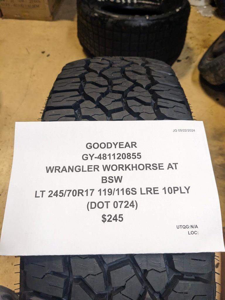 GOODYEAR WRANGLER WORKHORSE AT  LT 245 70 17 119/116S LRE 10PLY TIRE 481120855