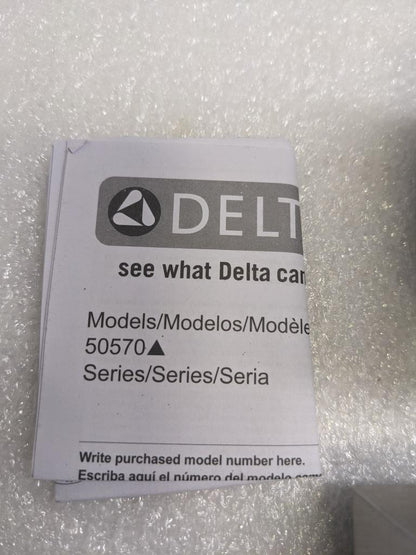 DELTA SQUARE WALL SUPPLY ELBOW HAND SHOWER-HOSE 50570 LUMICOAT STAINLESS NEW R28