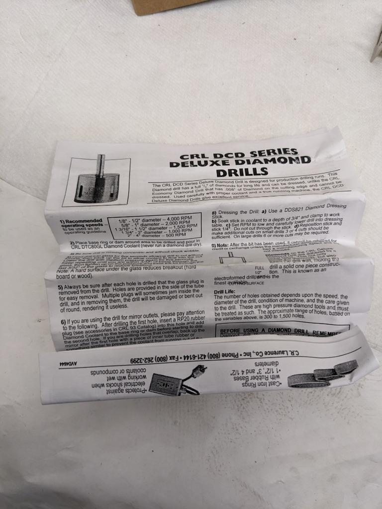 CRL HBT316 378438 3/16" HBT BELGIAN THREAD ELECTRO-FORMED DIAMOND DRILL NEW D0