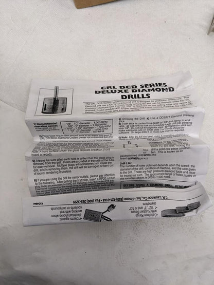 CRL HBT316 378438 3/16" HBT BELGIAN THREAD ELECTRO-FORMED DIAMOND DRILL NEW D0