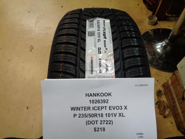 HANKOOK WINTER ICEPT EVO3 X P 235 50 18 101V XL TIRE 1026392 BQ4