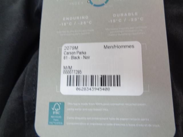 CANADA GOOSE MENS CARSON PARKA BLACK M/M 2079M NEW SR