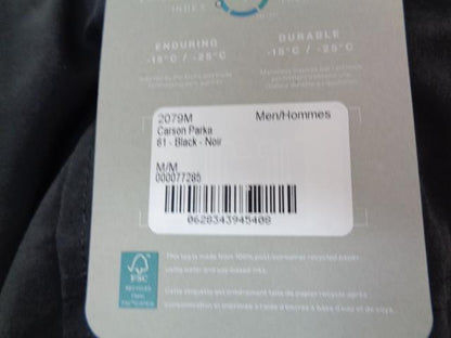 CANADA GOOSE MENS CARSON PARKA BLACK M/M 2079M NEW SR