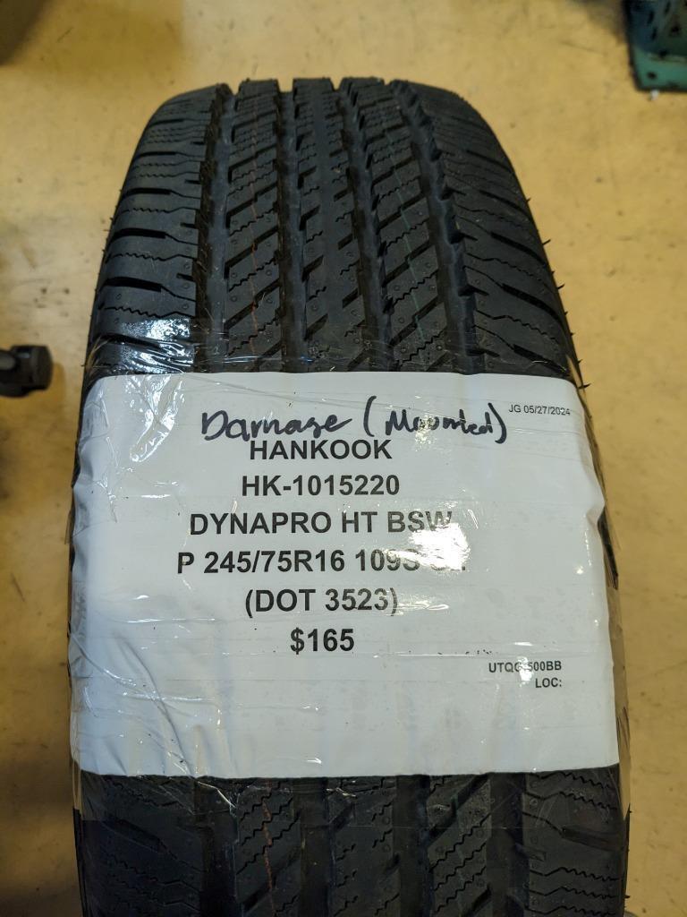 DAMAMGED MOUNTED HANKOOK DYNAPRO HT BSW P 245 75 16 109S SL TIRE 1015220 CQ2