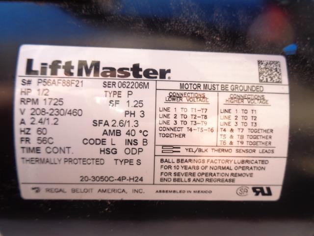 LIFTMASTER GH503L5 1/2 HP 3 PHASE GEARHEAD DOOR OPERATOR NEW #2 B2