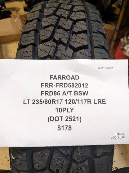 FARROAD FRD86 A/T BSW LT 235 80 17 120/117R LRE 10PLY TIRE FRD582012 CQ3