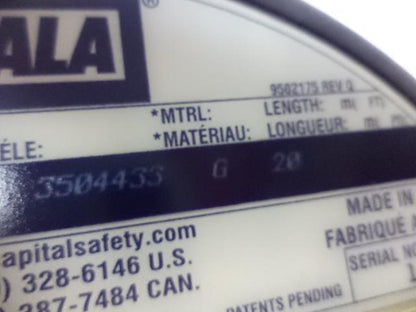 NEW DBI SALA ULTRA-LOK SELF RETRACTABLE LIFELINE 20' 3/16" GALVANIZED 3504433 H2