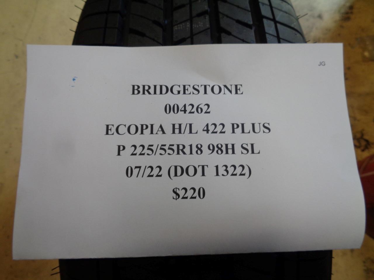 BRIDGESTONE ECOPIA HL 422 PLUS 225 55 18 98H SL ALL SEASON TIRE 004262 CQ1
