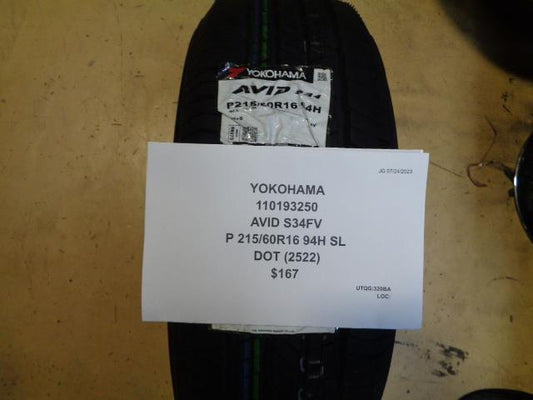 YOKOHAMA AVID S34FV P 215 60 16 94 H SL TIRE 110193250 BQ4