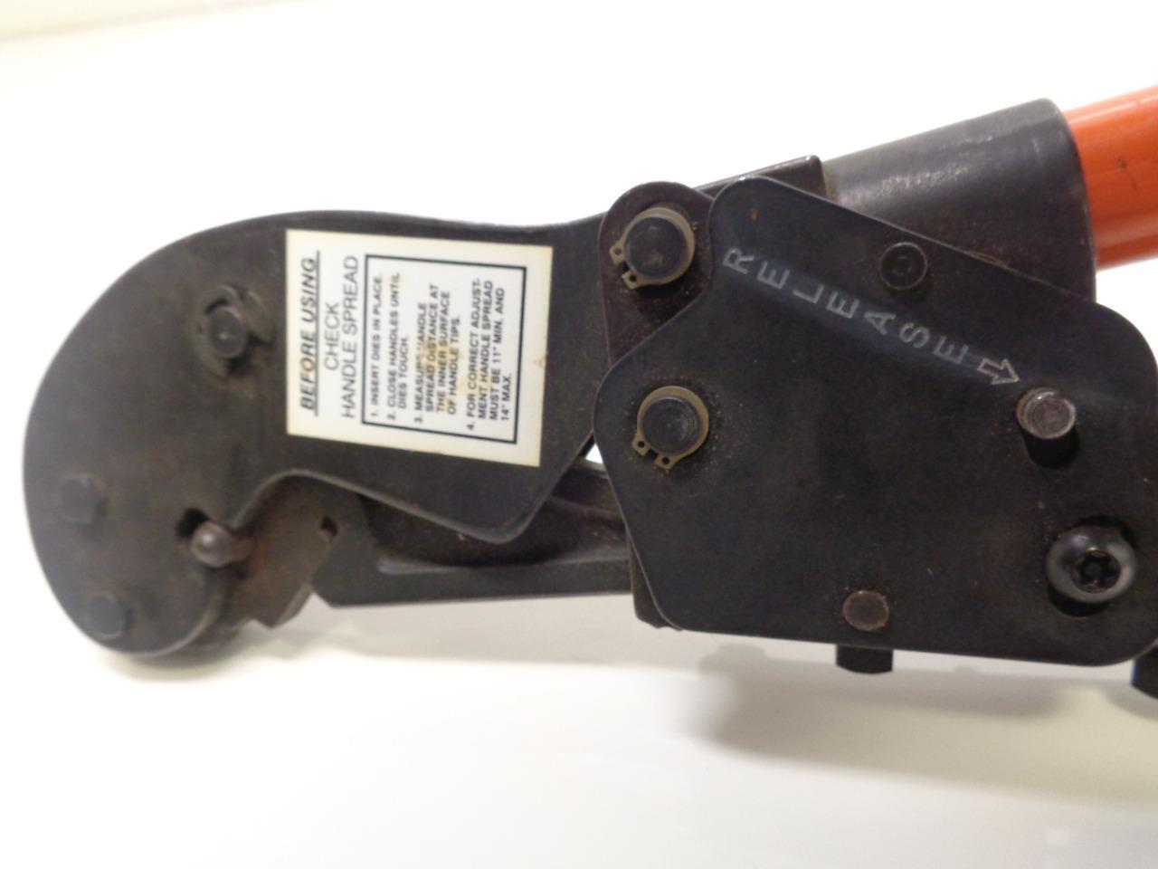 USED THOMAS & BETTS TBM5 SHURE STAKE TOOL W/ 3 COLOR-CODED DIES R27
