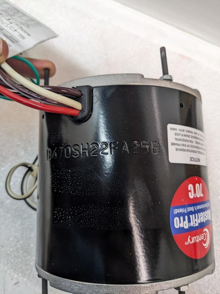 CENTURY FE6001F MASTERFIT PRO CONDENSER FAN MOTOR WITH CAPACITOR NEW R30