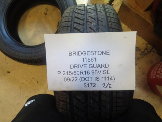 2 BRIDGESTONE DRIVE GAURD 215 60 16 95V SL 11561