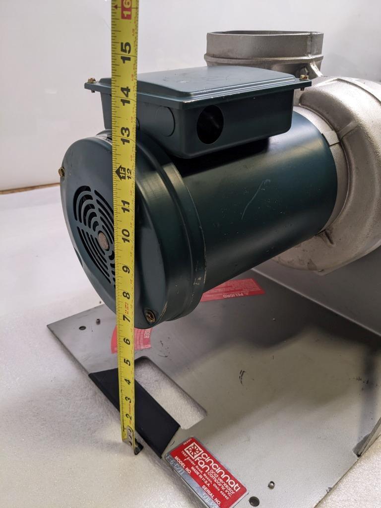 CINCINNATI FAN F-6-C/T1 FUME EXHAUSTER 1-1/2HP 3450RPM CAST ALUM 115V NEW B2