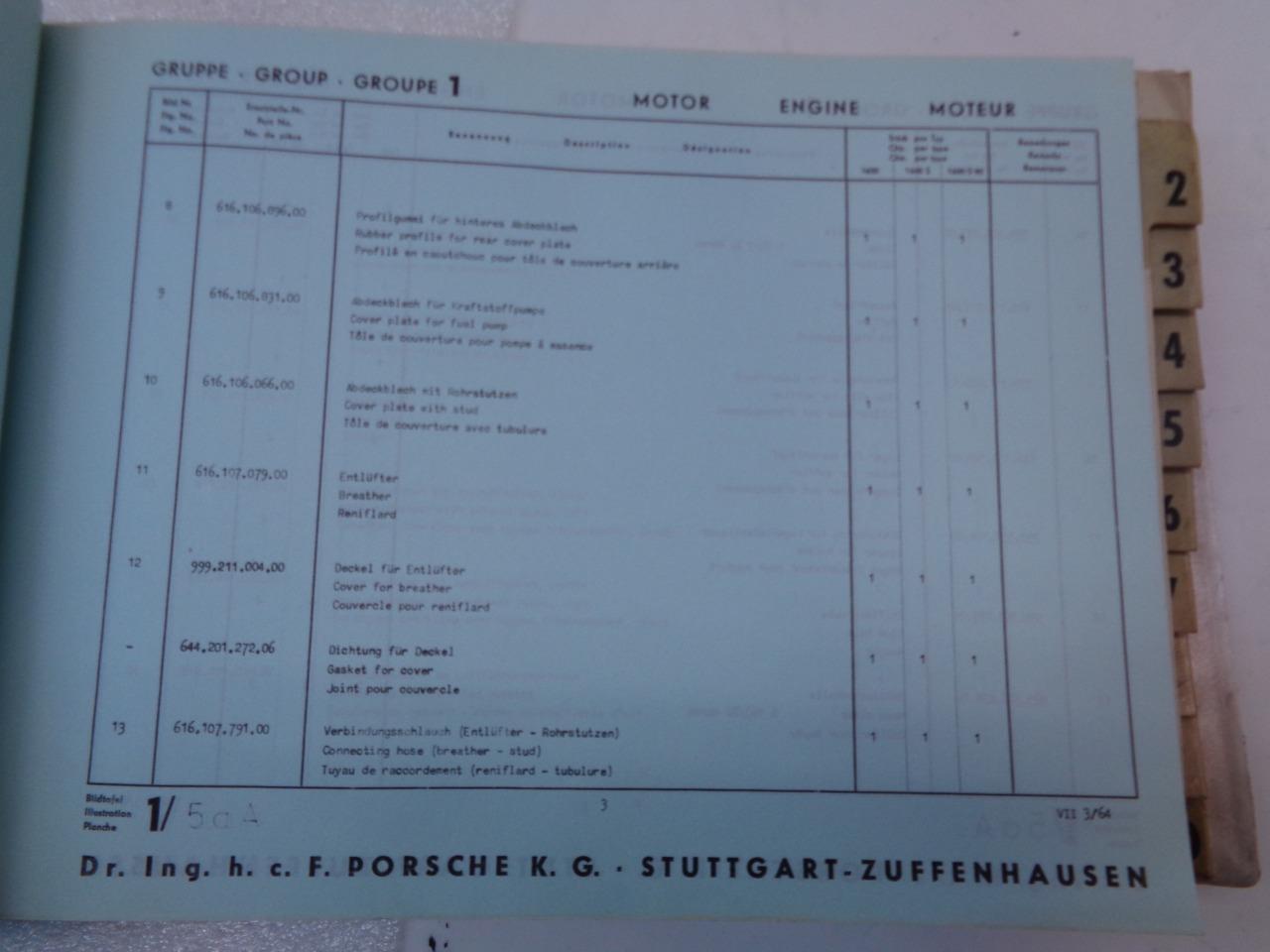 PREVIOUSLY OWNED PORSCHE SUPPLEMENT TO CATALOGUE OF SPARE PARTS 356 B R31