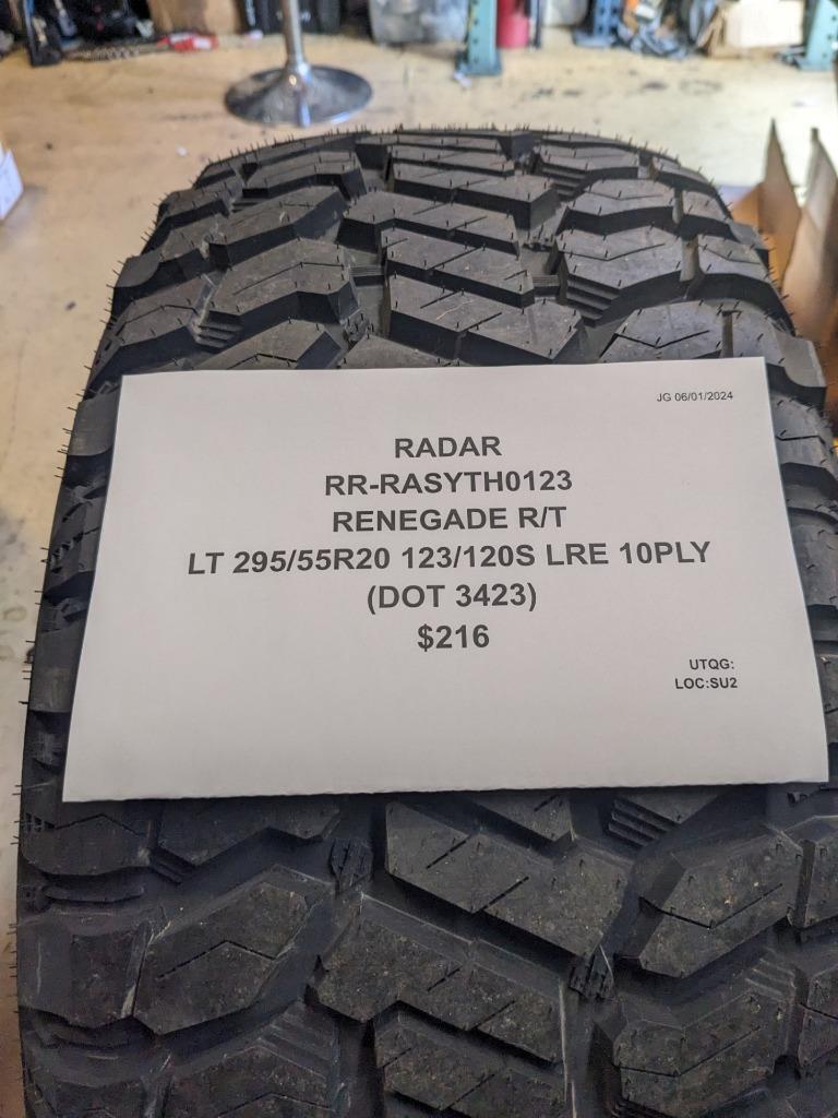 RADAR RENEGADE R/T LT 295 55 20 123/120S LRE 10PLY TIRE RASYTH0123 CQ2