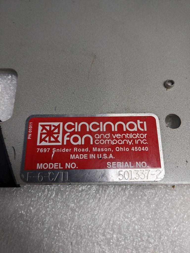 CINCINNATI FAN F-6-C/T1 FUME EXHAUSTER 1-1/2HP 3450RPM CAST ALUM 115V NEW B2