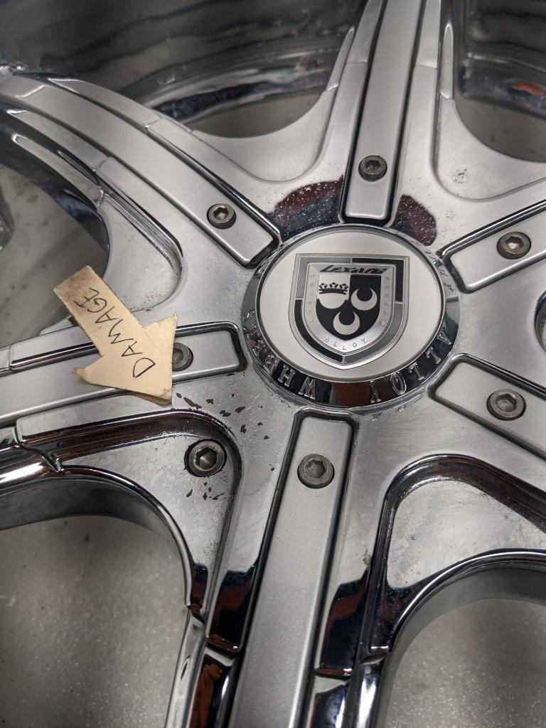 PAIR OF LEXANI LX-6 CHROME CUSTOM WHEELS 20X8.5 ET15 5X115 DISCONTINUED USED B2