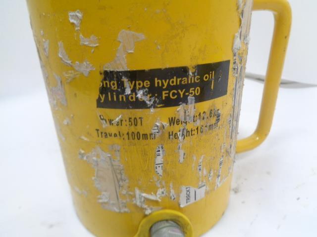 THIN TYPE HYDRAULIC CYLINDER JACK FCY-50 50 TON 100MM TRAVEL NEW J2