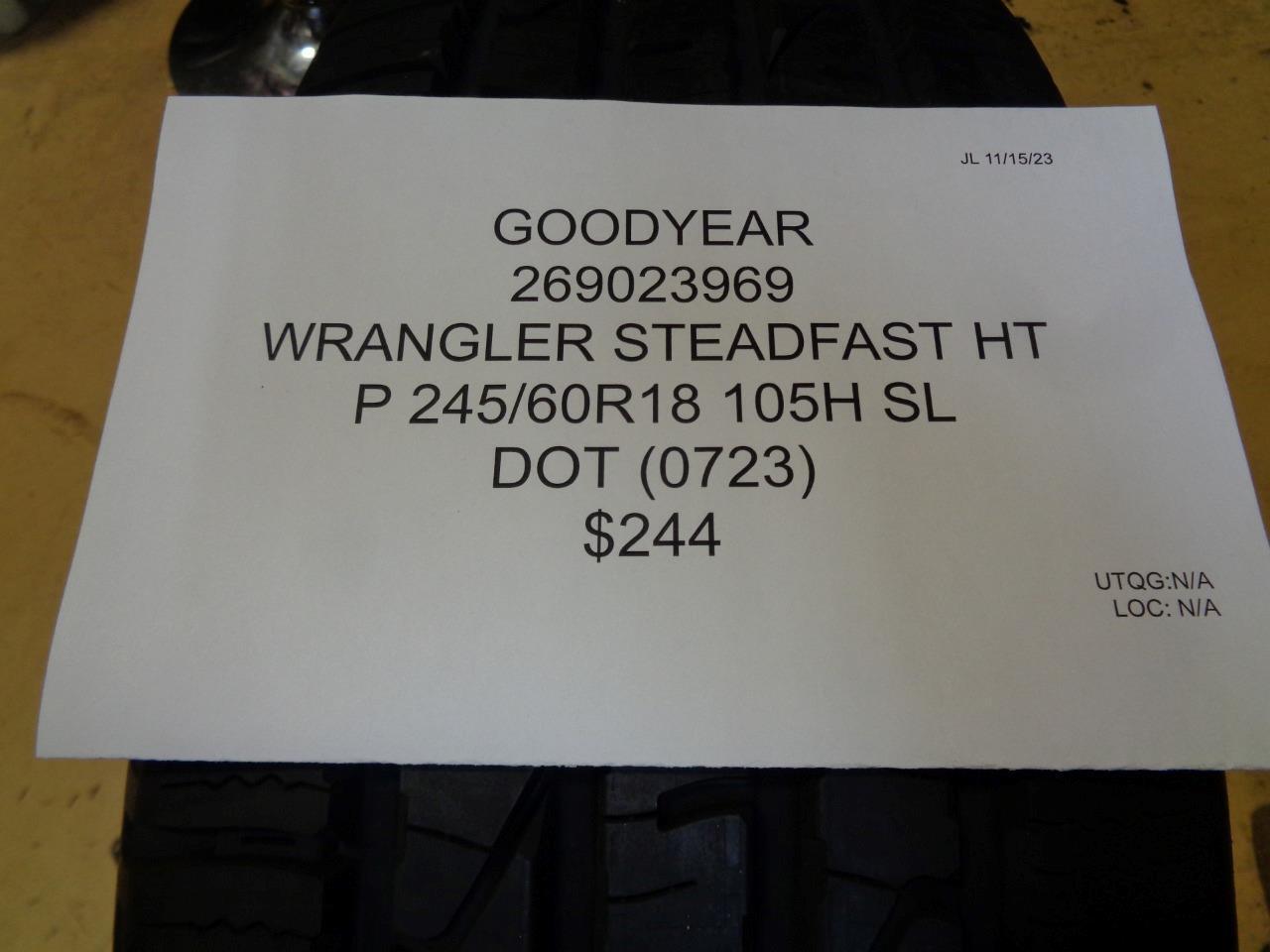 2 GOODYEAR WRANGLER STEADFAST HT P 245 60 18 105H SL TIRES 269023969  BQ4