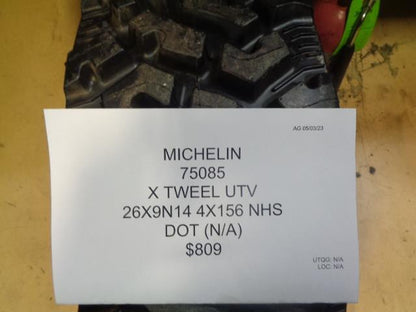 1 MICHELIN X TWEEL UTV 26 9 14 4X156 NHS TIRE/WHEEL 75085 BQ2