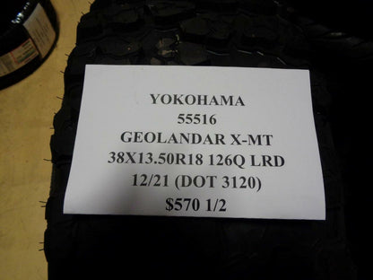 1 NEW YOKOHAMA GEOLANDAR X-MT 38 13.5 18 126Q TIRES 55516