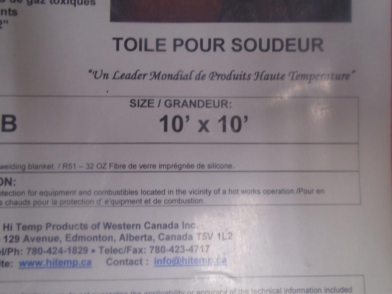 NEW RED Hi-Temp R51 Welding Blanket 10'x10' Silicone Impregnated Fiberglass R30