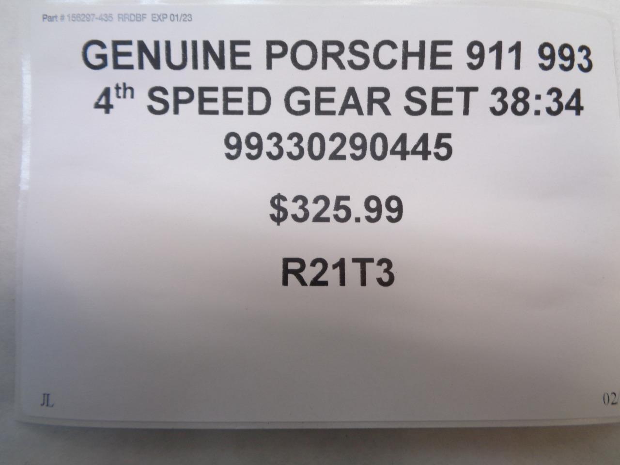 GENUINE PORSCHE 911 993 4th SPEED GEAR SET 38:34 99330290445 R21T3