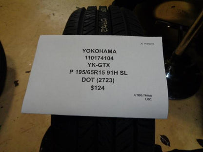 YOKOHAMA YK-GTX P 195 65 15 91H SL TIRE 110174104 BQ4
