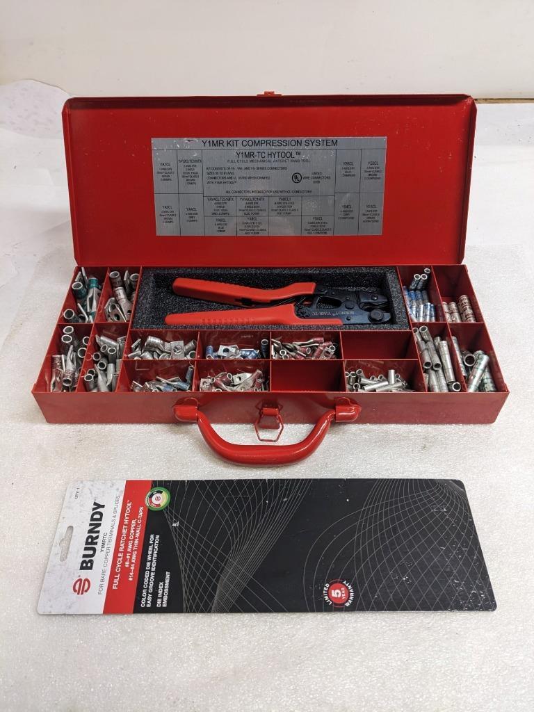 BURNDY Y1MRKIT CRIMPER AND CONNECTOR KIT YS, YSV 4.5 TON FOR WIRE/CABLE NEW R27