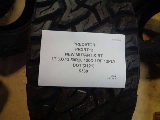 1 PREDATOR NEW MUTANT X-RT LT 33 13.5 20 120Q LRF 12PLY TIRE PRXRT12 SU16 BQ1