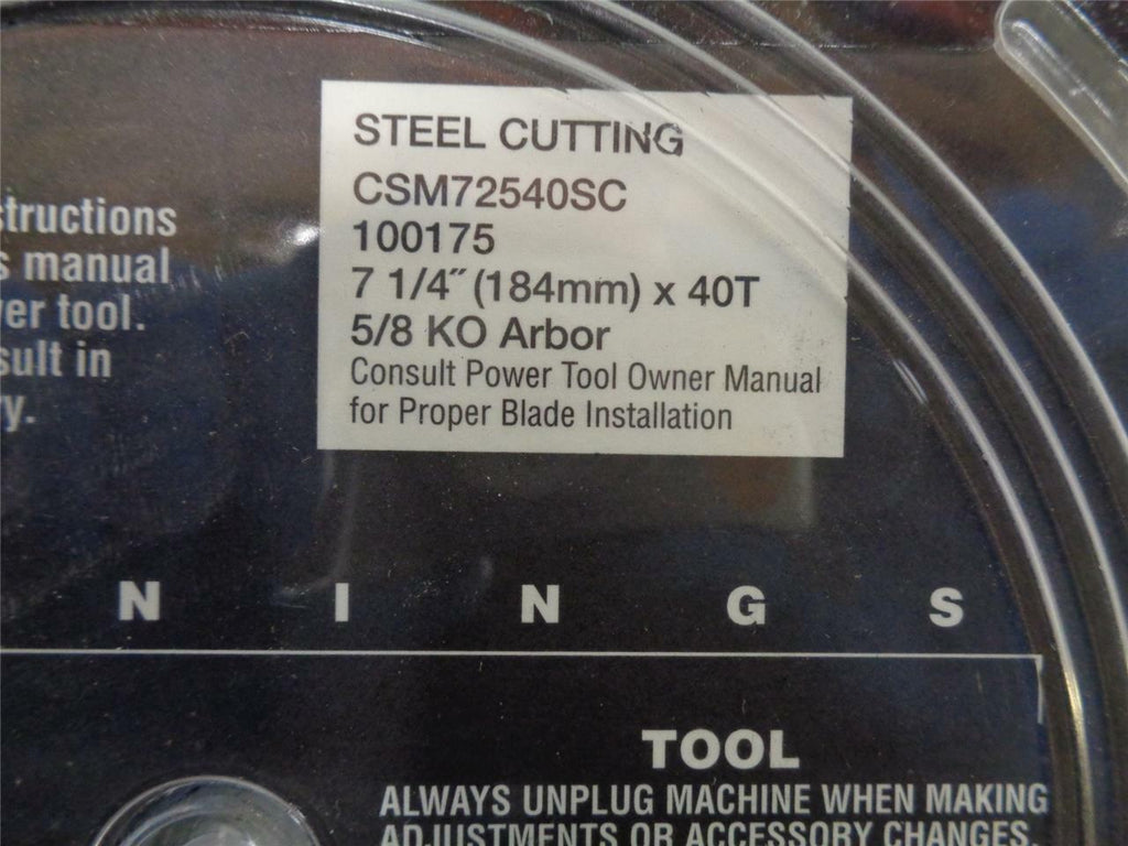NEW MORSE METAL DEVIL 7 1/4" 40T STEEL CUTTING SOLUTION CSM725040SC SP1T1