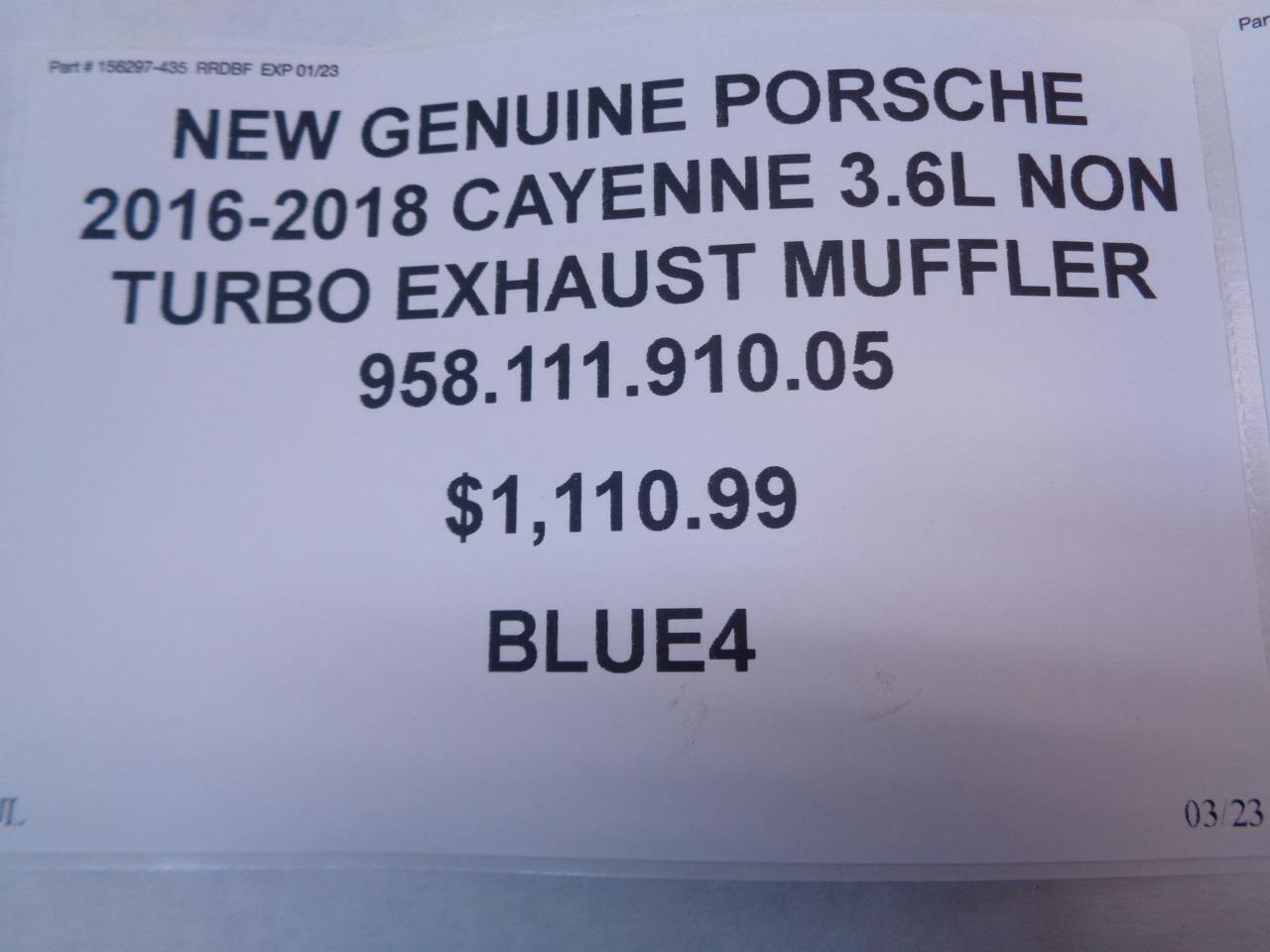 GENUINE PORSCHE 2016-2018 CAYENNE 3.6L NON TURBO EXHAUST MUFFLER 95811191005