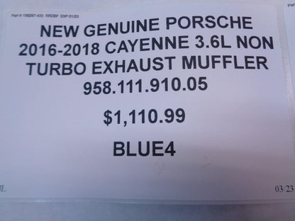 GENUINE PORSCHE 2016-2018 CAYENNE 3.6L NON TURBO EXHAUST MUFFLER 95811191005
