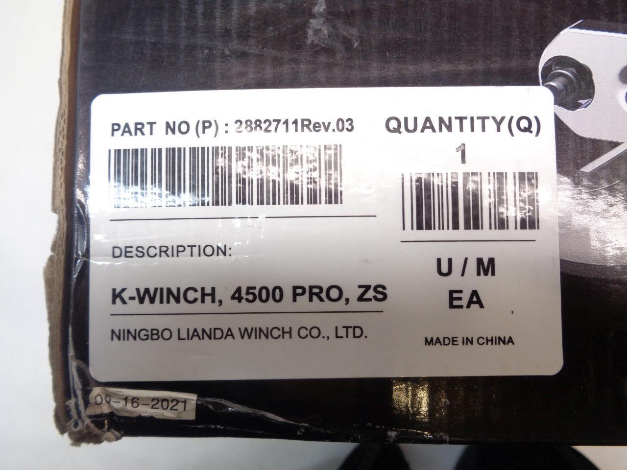 POLARIS PRO RAPID HD 4500lb WINCH for 2018+ RANGER 1000 XP 2882711 R16