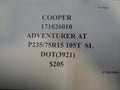 1 COOPER ADVENTURER AT P 235 75 15 105T SL 171026010 TIRE BQ1