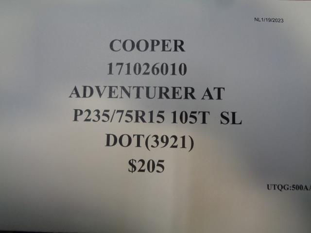 1 COOPER ADVENTURER AT P 235 75 15 105T SL 171026010 TIRE BQ1