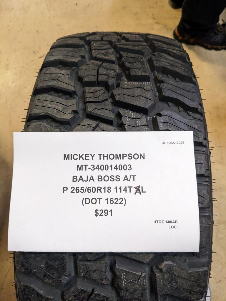 MICKEY THOMPSON BAJA BOSS AT P 265 60 18 114T XL TIRE 340014003 CQ2