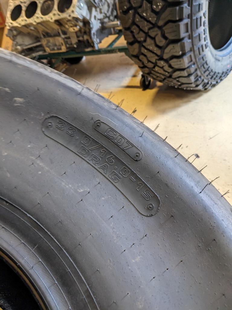 HOOSIER CO7 33.0 16.0 15  DRAG SLICK RACING TIRE 18400C07 CQ3