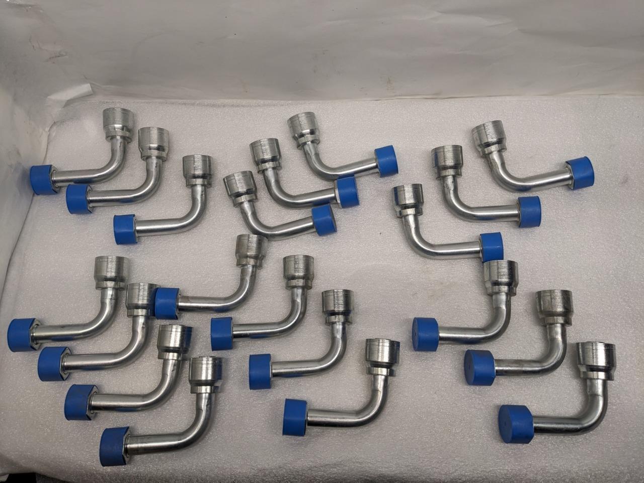 1 PACK OF 4 EATON 1-1/16"x12" 90° ELBOW HYDRAULIC HOSE FITTINGS 16-22 R10