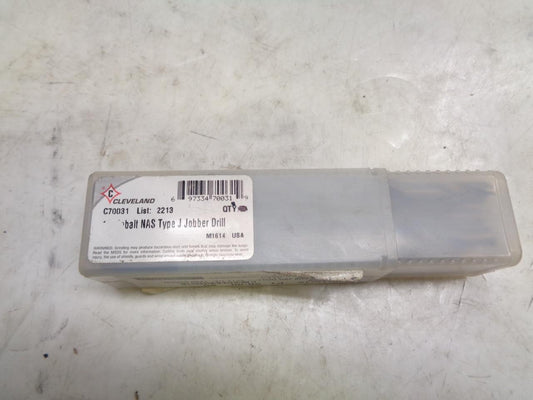 NEW CLEVELAND COBALT NAS TYPE J JOBBER DRILL BIT SET OF 5 C70031 R22T6BM2