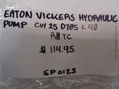 NEW EATON VICKERS CVI 25 D105 L 40 HYDRAULIC CARTRIDGE R11TC