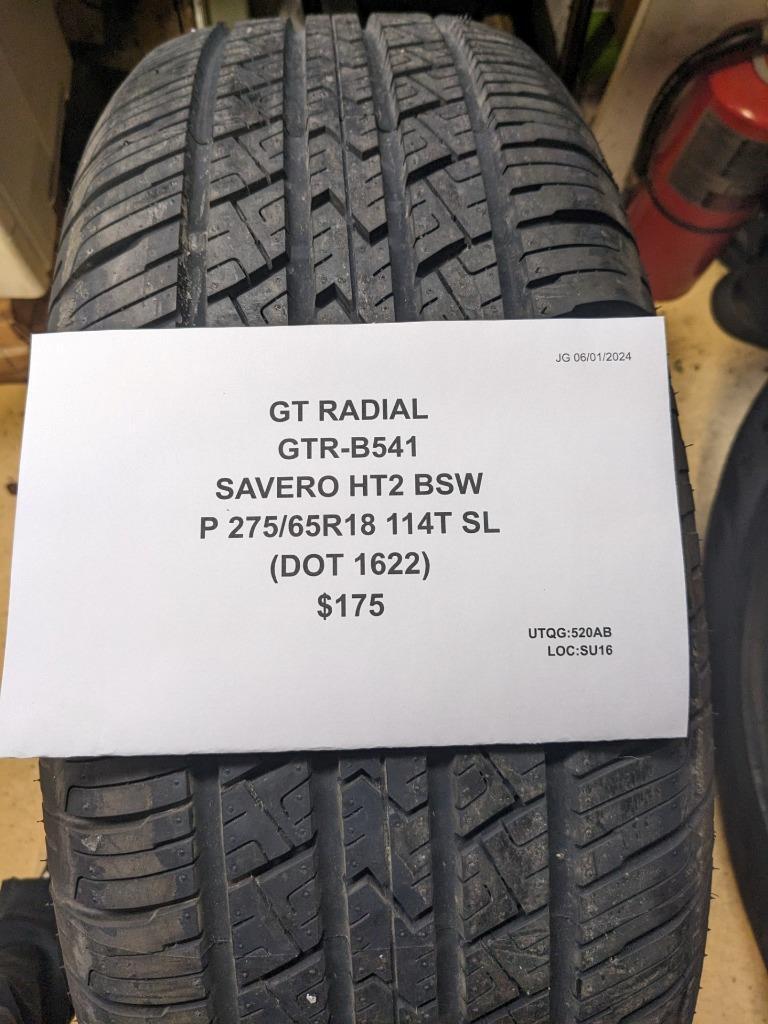 GT RADIAL SAVERO HT2 BSW P 275 65 18 114T SL TIRE B541 CQ2