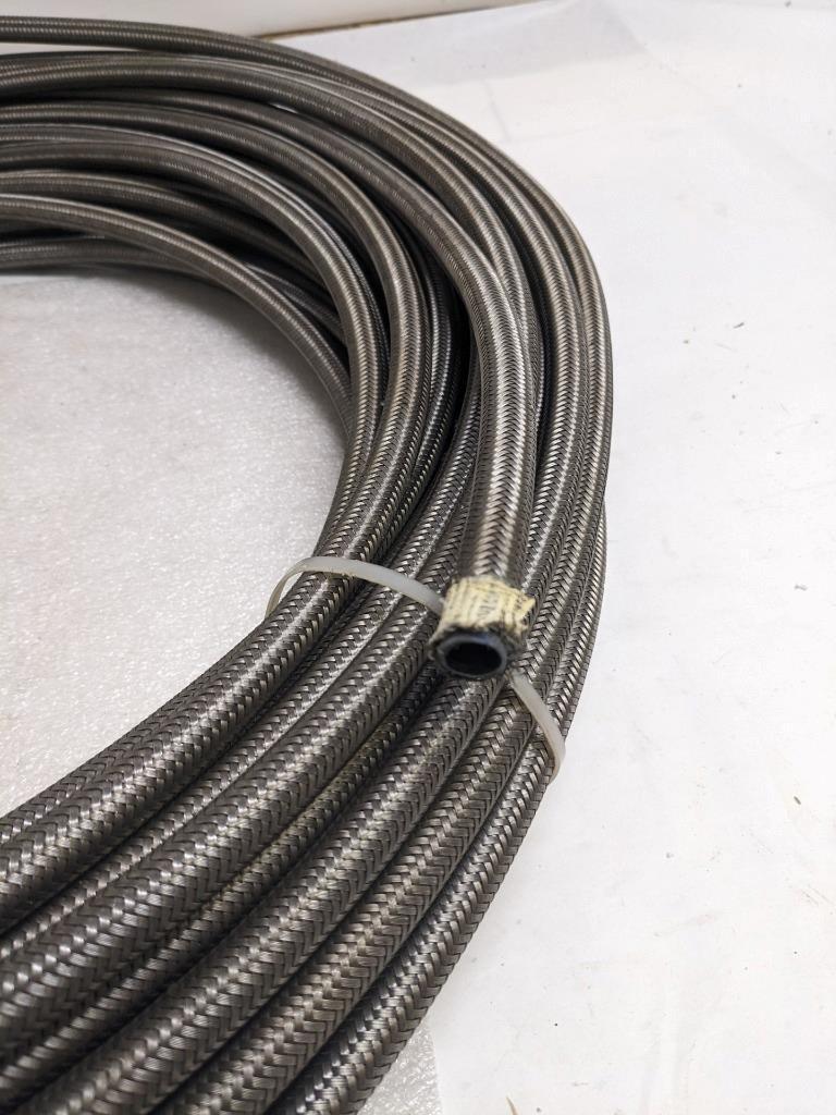 UNBRANDED BRAIDED SS CPE HOSE 132.6' OAL 7/16" ID 5/8" OD PTFE NEW R5