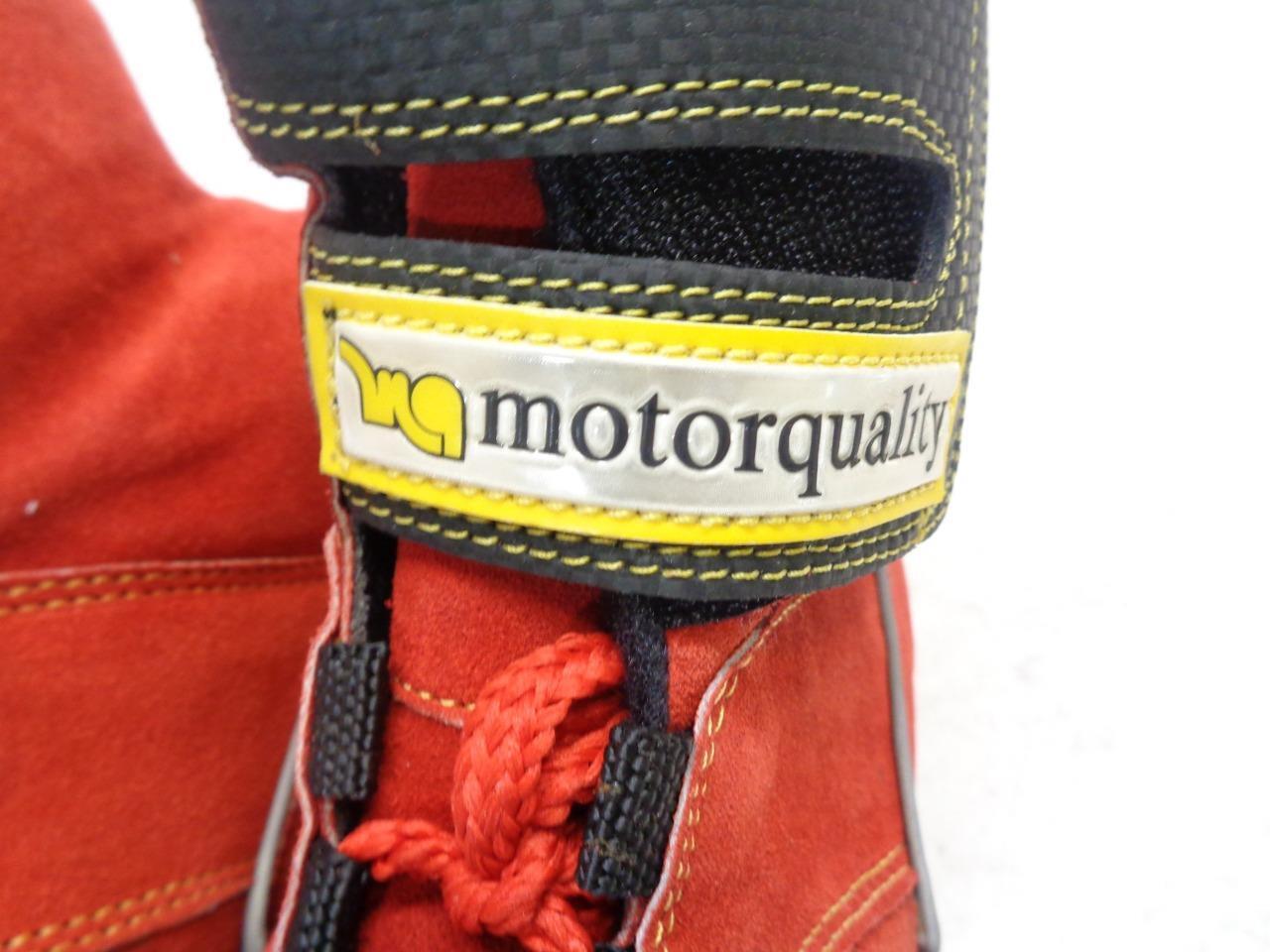 PAIR OF NEW MOTORQUALITY RACING SHOES RED SIZE 8.5-9(41) SR